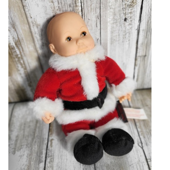 Vintage Annie Gedes Santa Doll Christmas Holiday Plush Beanbag Toy Decoration - Picture 6 of 7